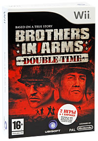Brothers in Arms: Double Time (Wii) Игра для Nintendo Wii 2 DVD-ROM, 2009 г Издатель: Ubi Soft Entertainment; Разработчик: Gearbox Software; Дистрибьютор: Новый Диск картонный конверт Что делать, если программа не запускается? инфо 3282l.